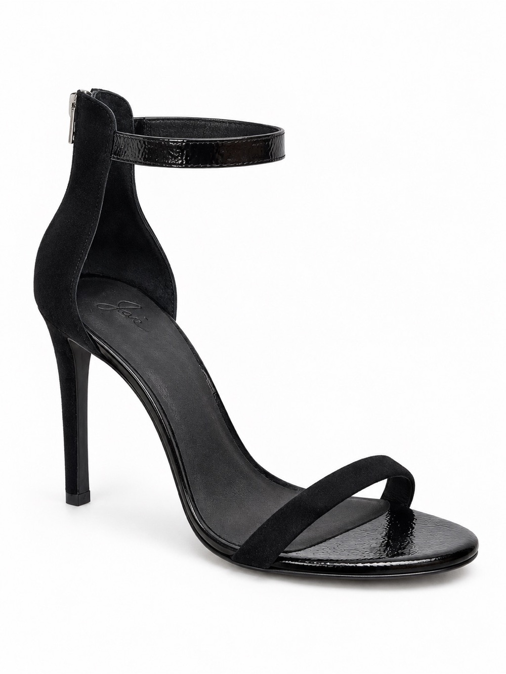 Joie Abbott Black Suede & Patent Leather Heels